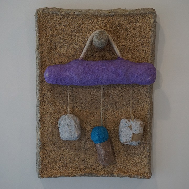 Mohamed Ahmed Ibrahim, Hanging Objects 5,&nbsp;2020,&nbsp;Paper mache and cardboard,&nbsp;10 x 13.75&nbsp;in