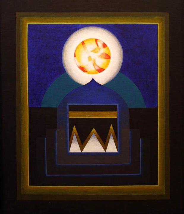 G.R. Santosh UNTITLED ( BLUE WITH WHITE ORB)