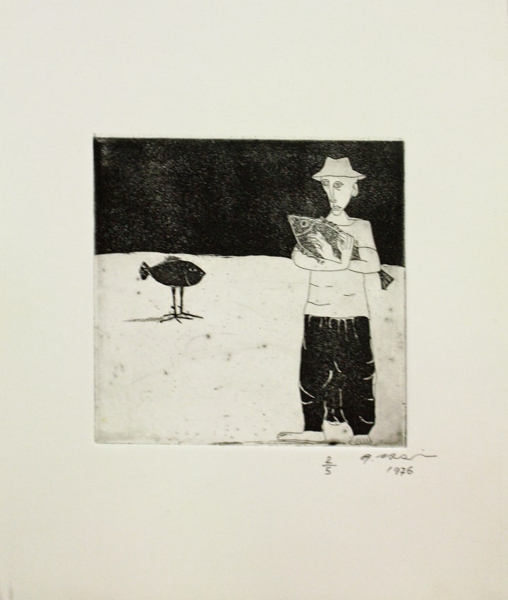Ahmed Morsi, Nostalgia Series,&nbsp;1976,&nbsp;Etching on zinc plates &amp;amp; aquatint,&nbsp;6 x 6 in