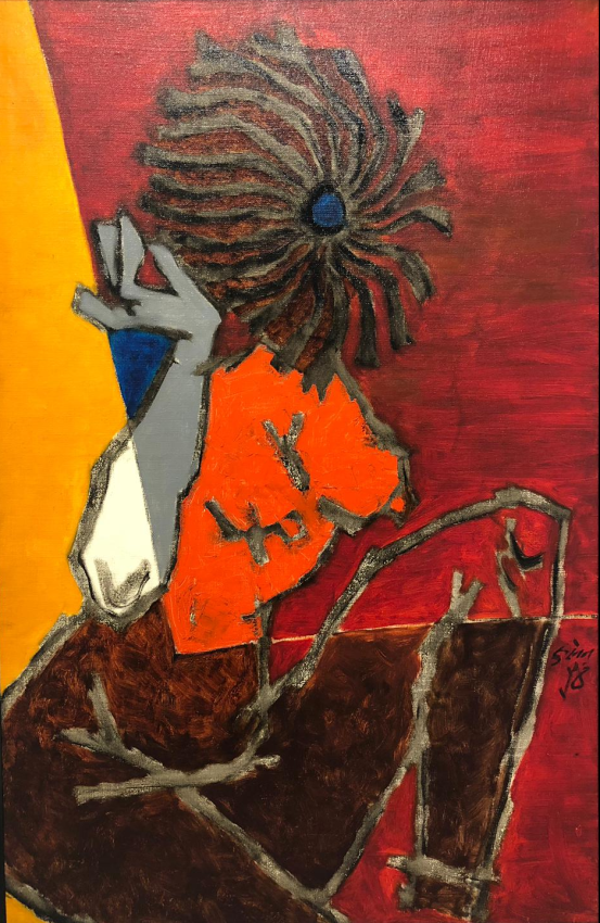 M.F. Husain, Maya V, 1973, Oil on canvas, 50 x 33&nbsp;