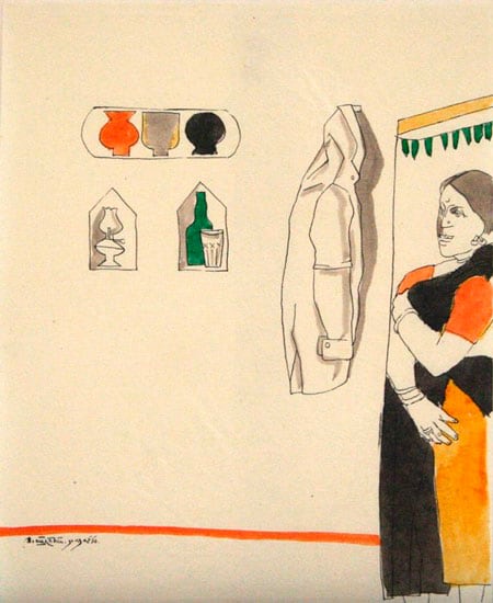 Laxma Goud,&nbsp;Watercolor Drawing 16,&nbsp;Watercolor and ink on paper, 11 x 9 in, &nbsp;