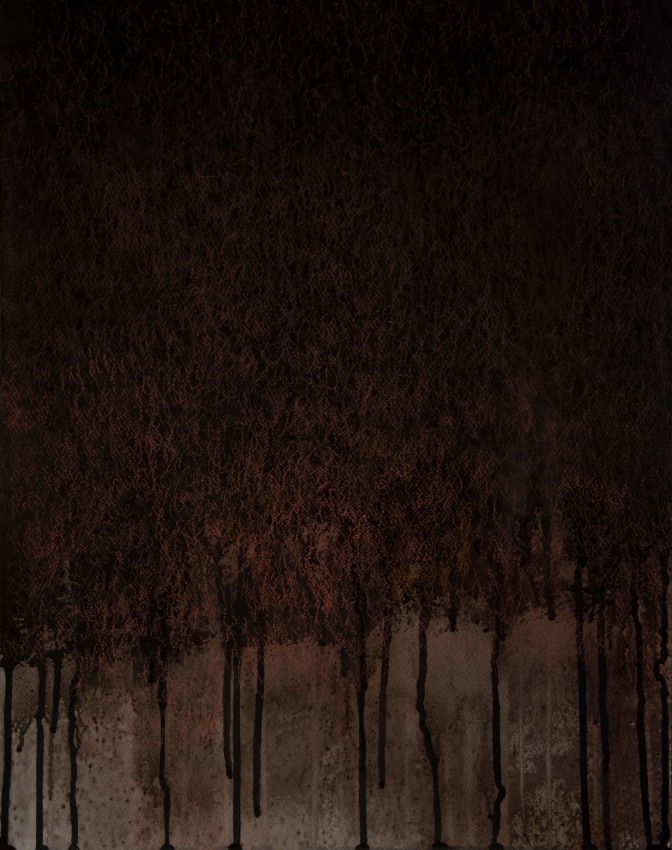 Mohammed Kazem, Soundless IV,&nbsp;2015, Acrylic and pastel on paper, 20 x 16 in