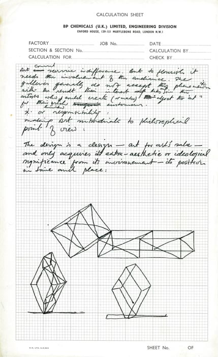 Rasheed Araeen Original Drawings for Sculpture (13-16)