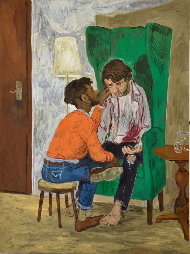 Salman Toor,&nbsp;Time After Time,&nbsp;2018,&nbsp;Oil on panel, 16 x 12 in