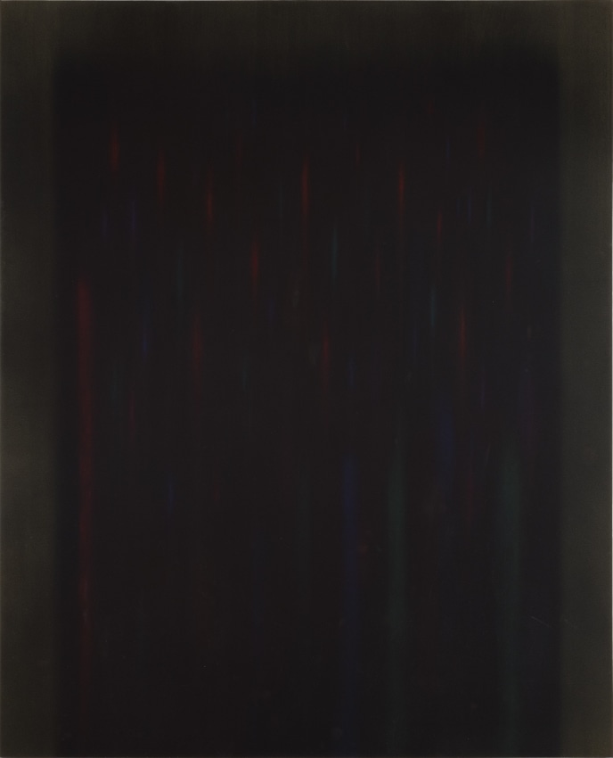 Natvar Bhavsar,&nbsp;OORVSEE,&nbsp;1985,&nbsp;Dry pigments with oil and acrylic mediums on canvas, 84.5 x 68.5 in