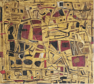 Abstract painting in yellow