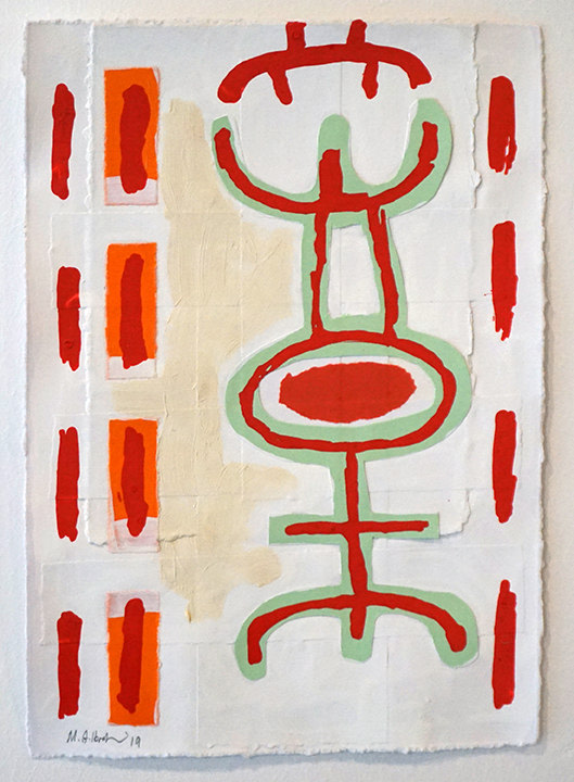 Mohamed Ahmed Ibrahim, Untitled 4,&nbsp;2019,&nbsp;Acrylic and collage on paper,&nbsp;20 x 14&nbsp;in