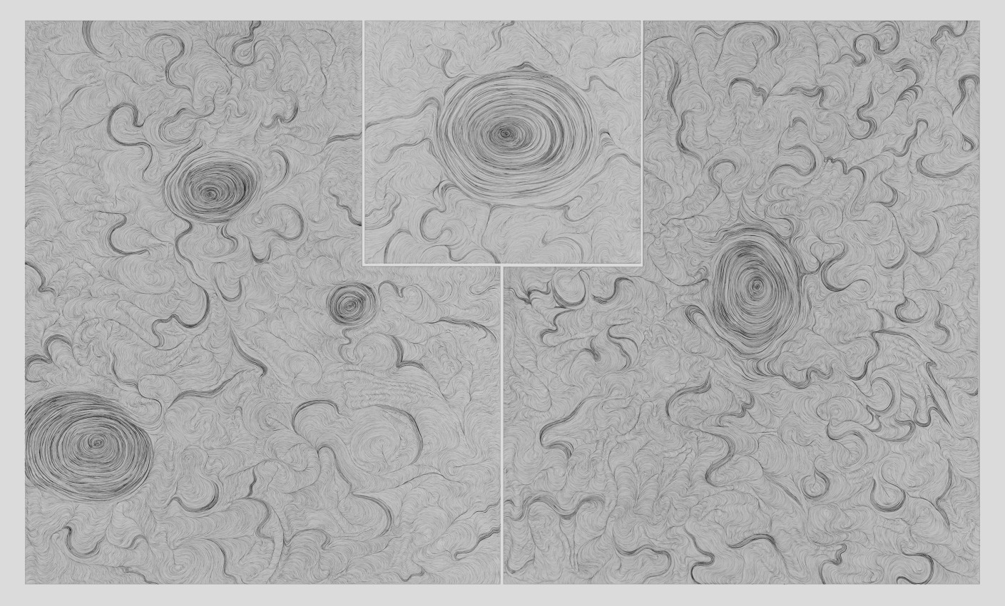 Black abstract watercolor on paper drawing