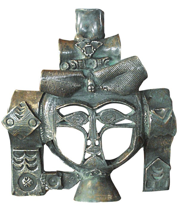 Laxma Goud,&nbsp;Portrait&nbsp;Relief 10,&nbsp;2007,&nbsp;Bronze casting,&nbsp;15 x 14 x 4 in