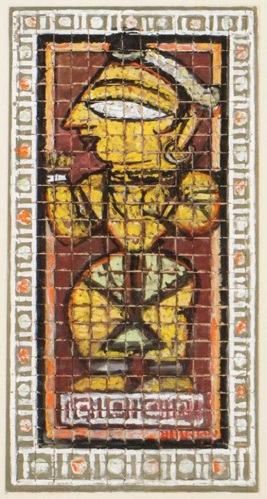 Jamini Roy, Untitled, Tempera on woven card, 22.5 x 11.5 in