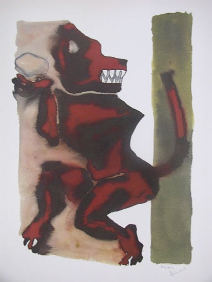 M.F Husain Red Demon