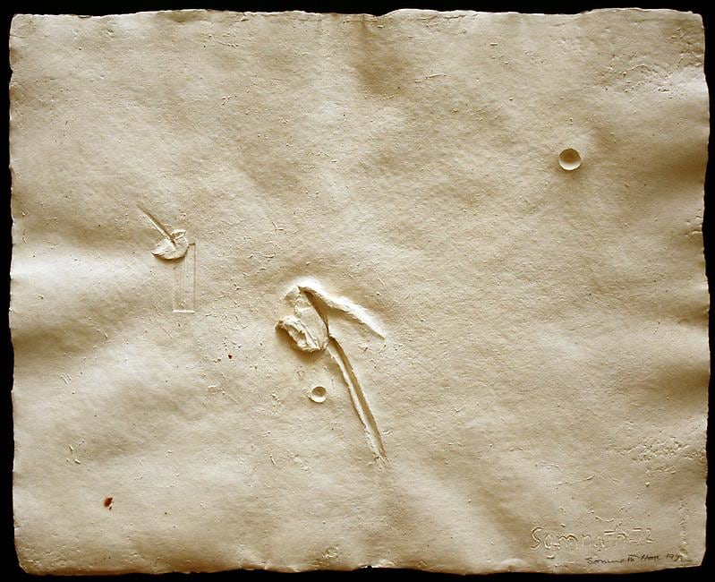 Somnath Hore,&nbsp;Untitled (Wound Series), 13,&nbsp;1972,&nbsp;Cast on handmade paper, 19 x 12.5 in