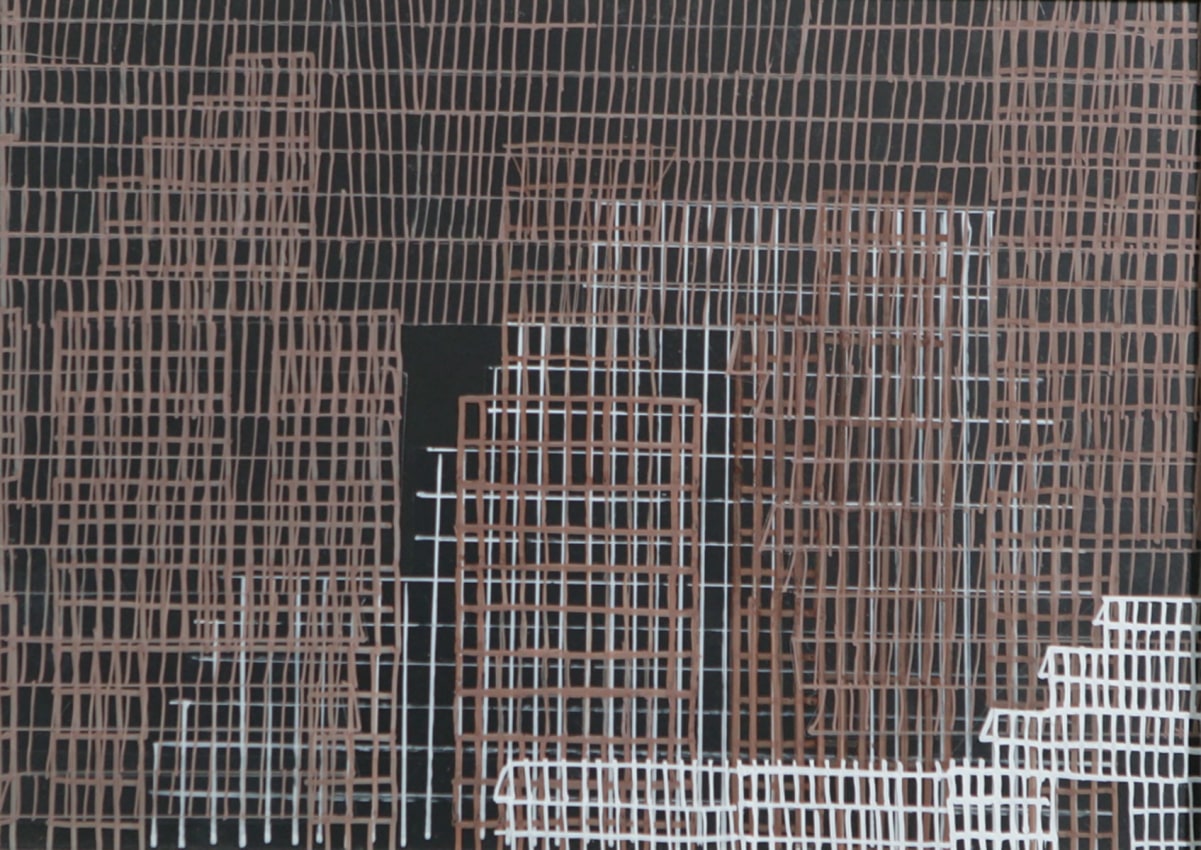 Drawing of a cityscape on film