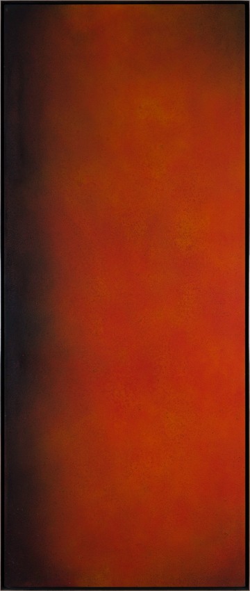 Natvar Bhavsar, KONARAK II, 1978, Dry pigments with oil and acrylic mediums on canvas, 108 x 46 in