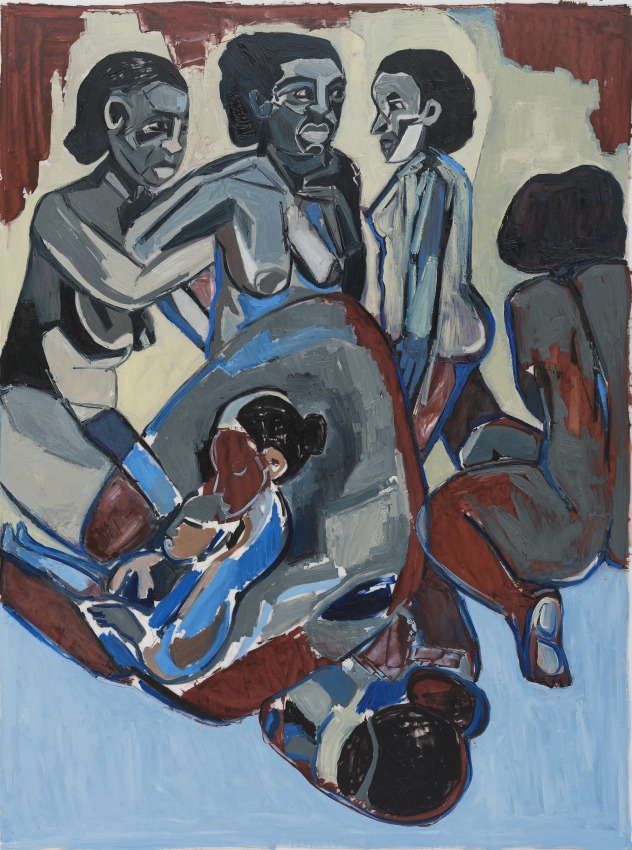 Mequitta Ahuja, Term II,&nbsp;2020,&nbsp;Oil on polyester drafting film,&nbsp;28.5&nbsp;x&nbsp;21.5 in