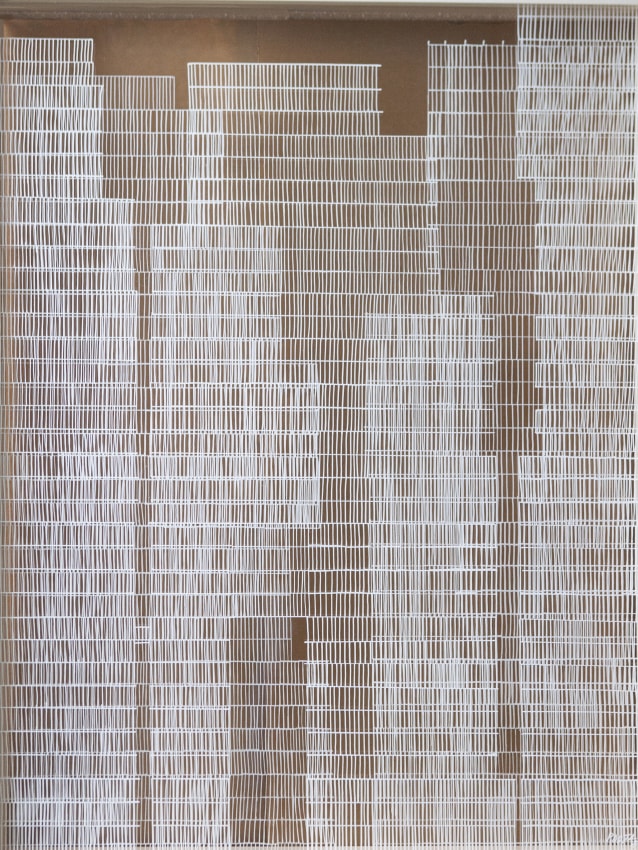 Cityscape on transparent acrylic sheet