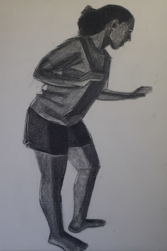 Mequitta Ahuja, Notations (Study II),&nbsp;2018,&nbsp;Oil-based charcoal on paper,&nbsp;36 x 24 in