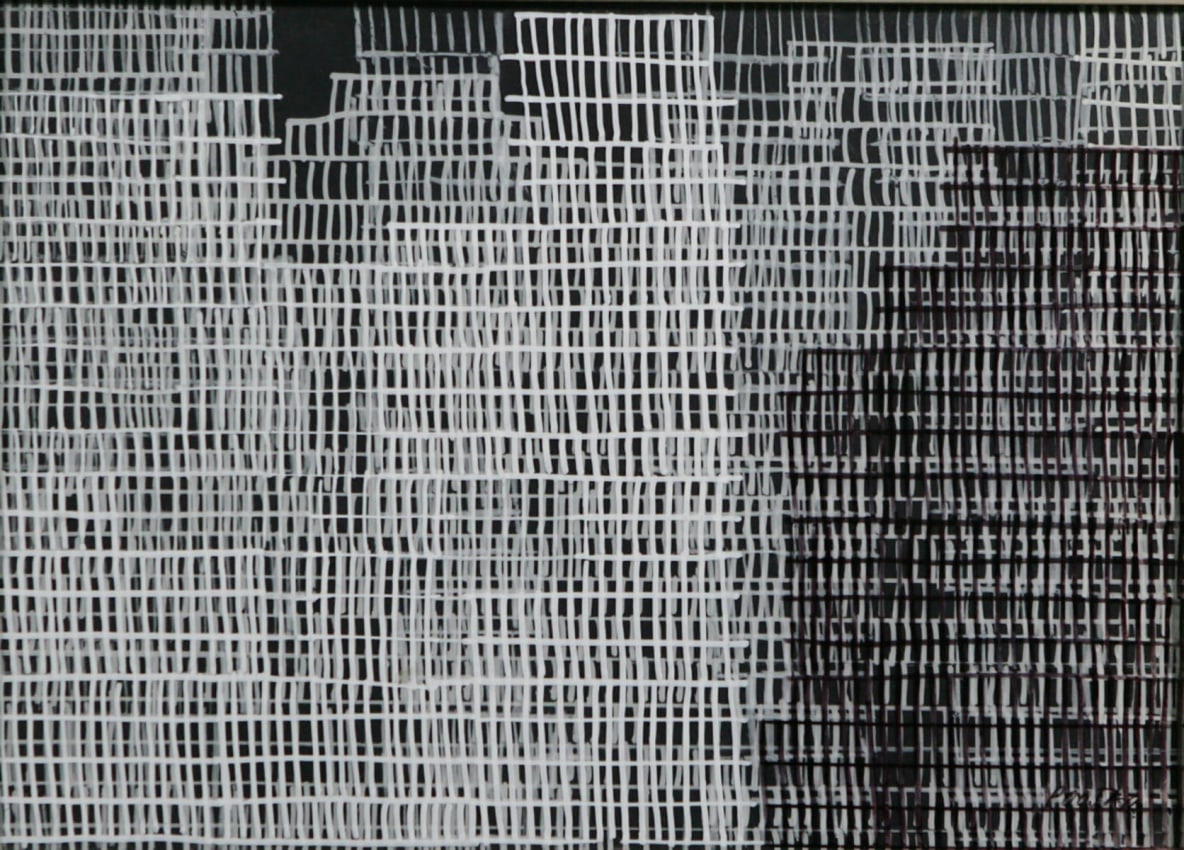 Drawing of a cityscape on film