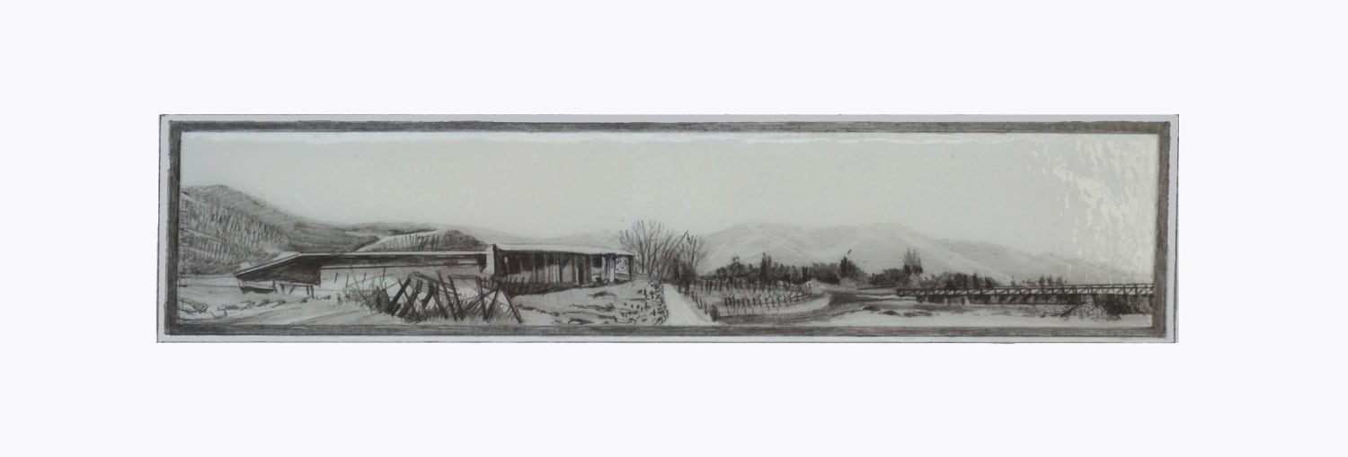 Saba Qizilbash, Isolation 4,&nbsp;2019,&nbsp;Graphite and resin on paper, mounted on wood,&nbsp;4 x 12&nbsp;in