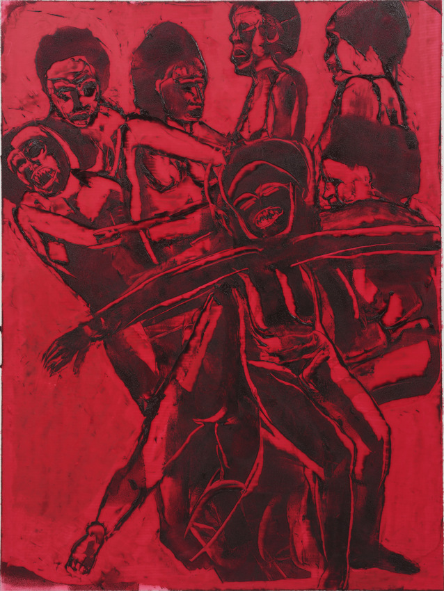 Mequitta Ahuja, Keep,&nbsp;2020,&nbsp;Oil on polyester drafting film,&nbsp;29 x 21.5 in