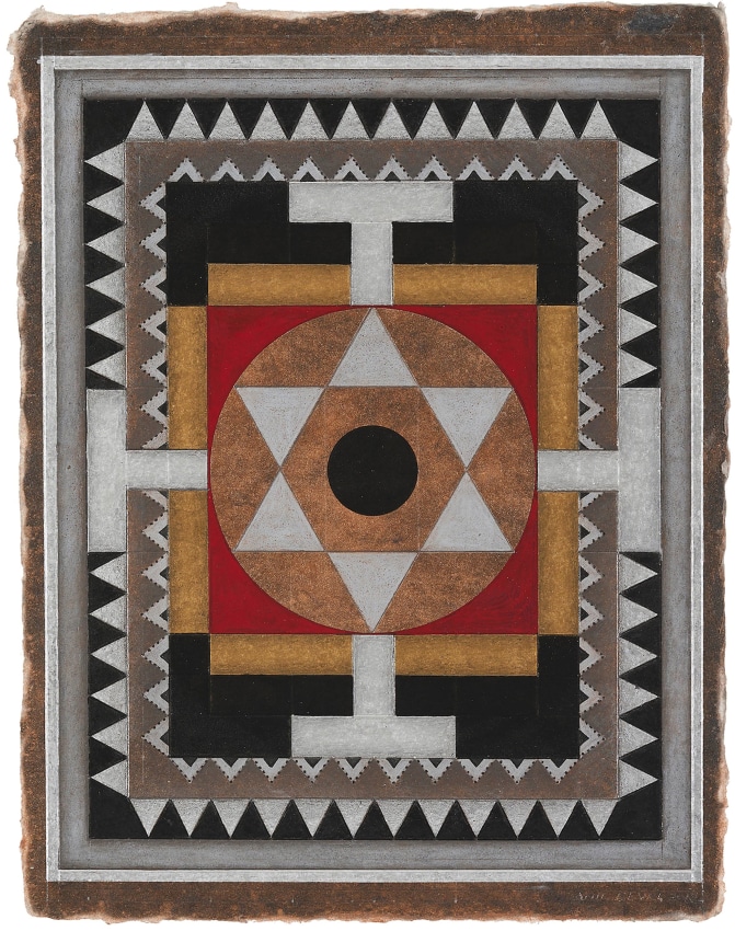 Anil Revri,&nbsp;Pages from a Manuscript 5, 2015, Mixed media on handmade paper, 12 x 9 in