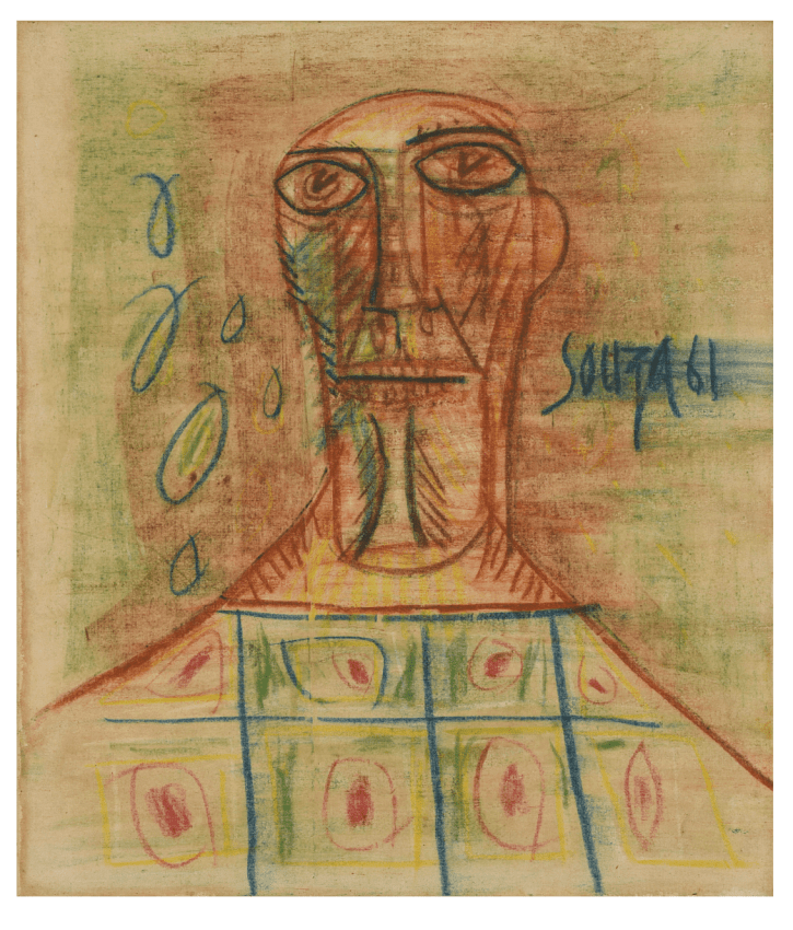 Francis Newton Souza, Untitled (Man in Tunic), 1961,&nbsp;Oil, pastel and polyvinyl acetate on canvas. 30 x 26 in (76.2 x 66 cm), SOUFN085