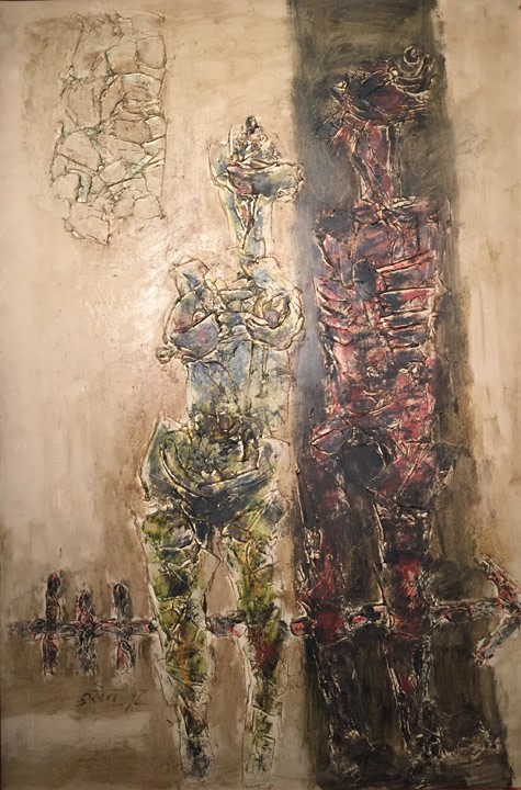 M.F. Husain Two Figures