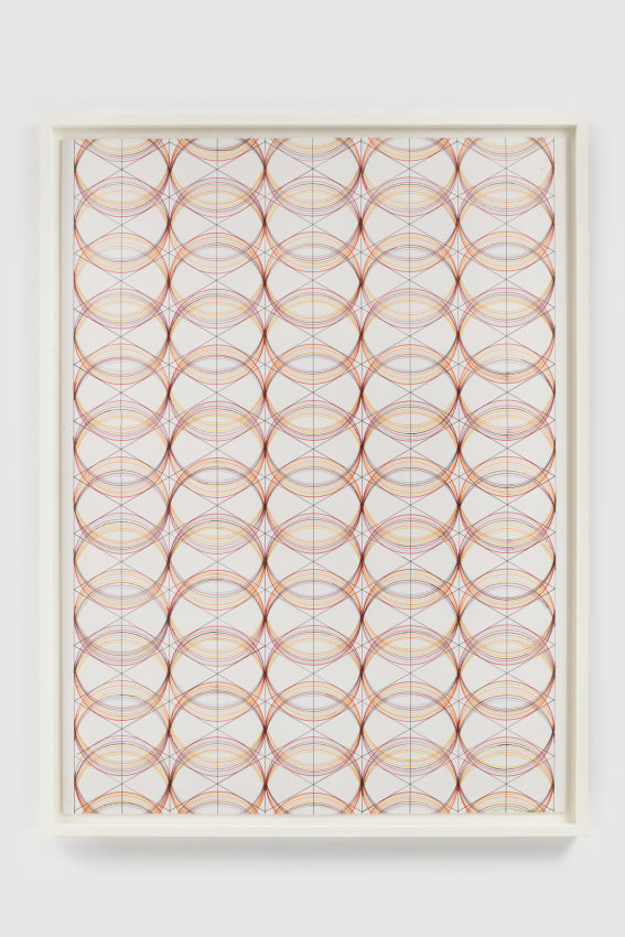 Felt-tip abstract drawing with concentric circles.