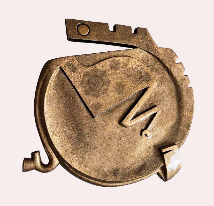 Veer Munshi, Healing Wounds Series cuttout shrapnel style wood and paper mache wall sculpture