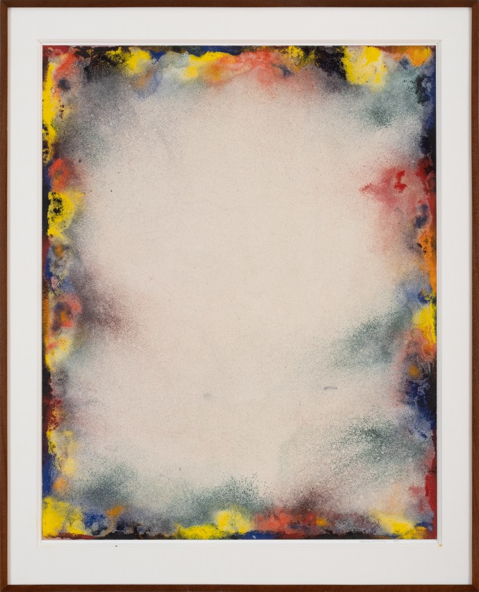 Natvar Bhavsar, UNTITLED XVIII, 1973, Dry pigments with oil and acrylic mediums on paper, 48 x 39 in