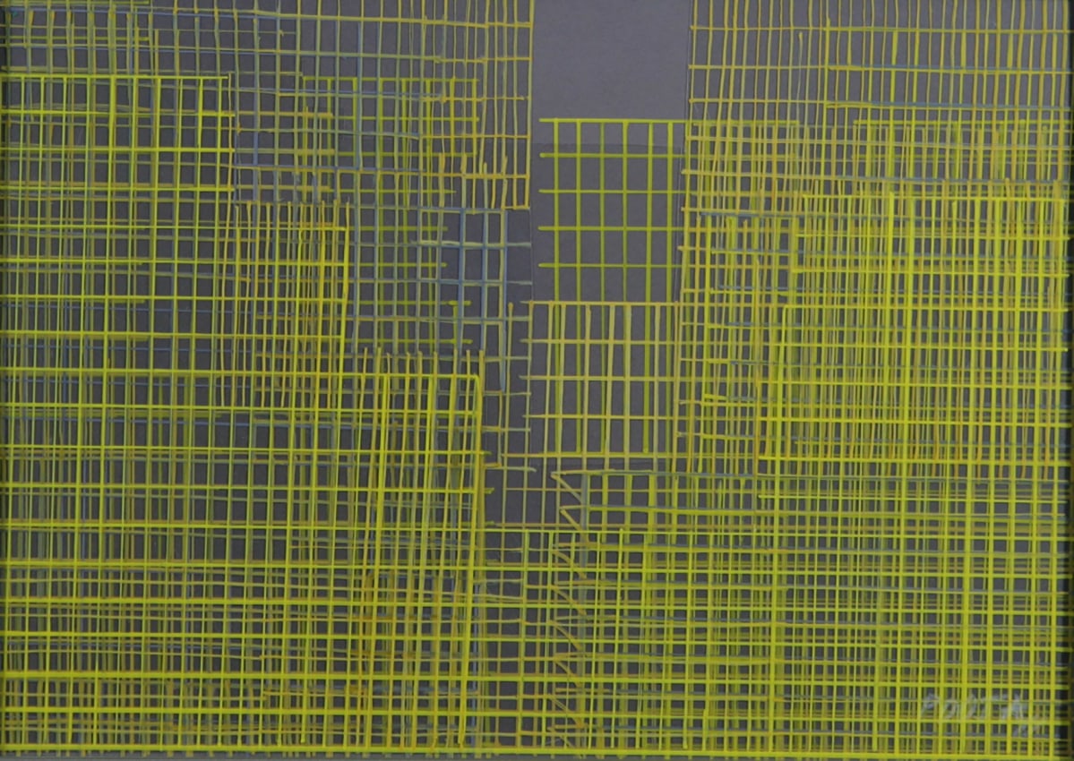 Drawing of a cityscape on film