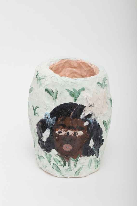 Sculptural vase with a bust of Sanbras with three eyes