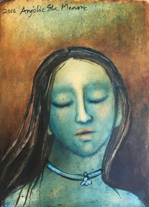 Anjolie Ela Menon,&nbsp;Maya,&nbsp;2017,&nbsp;Oil on Masonite board, 15 x 11 in