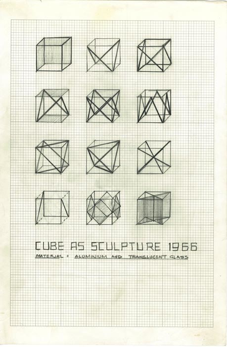 Rasheed Araeen Original Drawings for Sculpture (1-4)