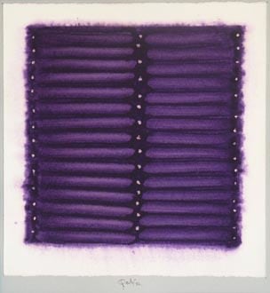 Sohan Qadri UNTITLED 1 (PURPLE STRIPES IN WHITE BACKGROUND)