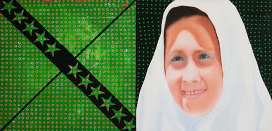 Riyas Komu UNTITLED (GREEN DIPTYCH)