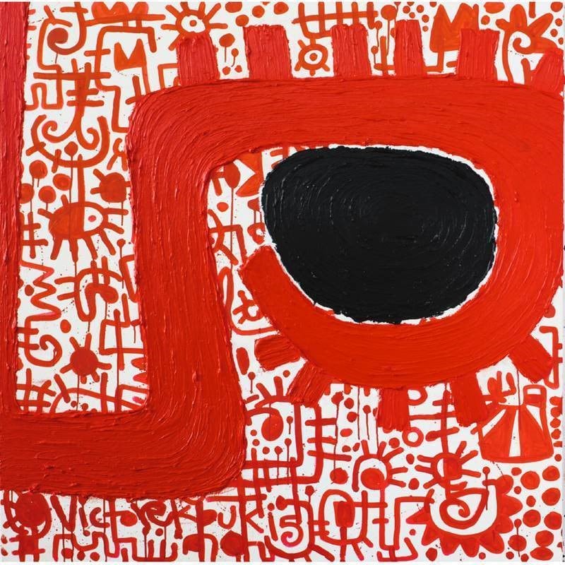 Victor Ekpuk, Portrait Series #6,&nbsp;2015, Acrylic on canvas, 48 x 48 in