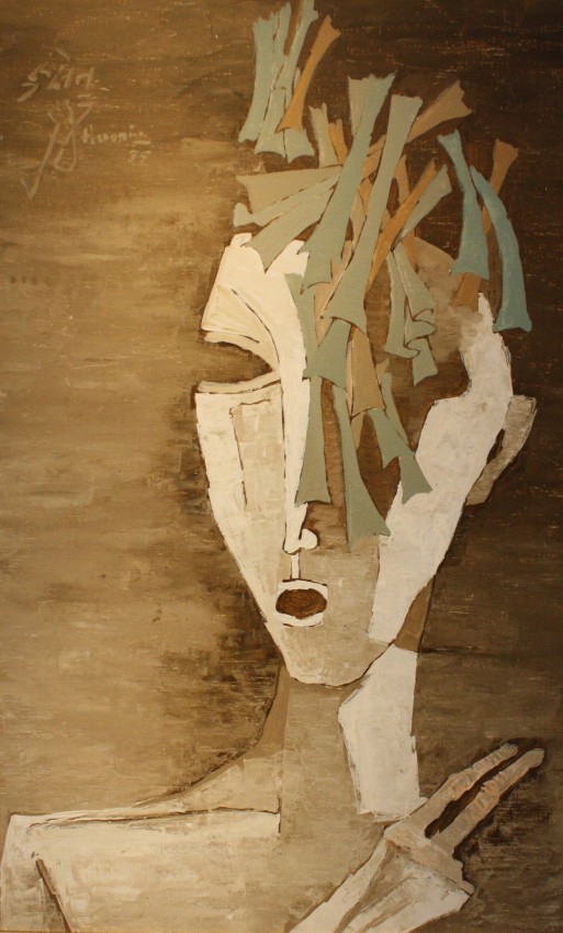 M. F. Husain, Mustafa 2,&nbsp;1975,&nbsp;Oil on canvas,&nbsp;48 x 29 in, &nbsp;