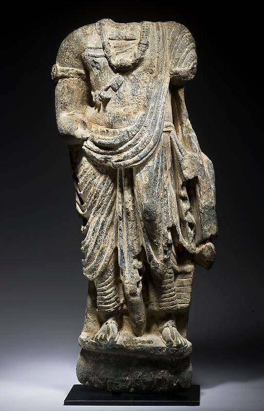 BODHISATTVA Gandhara Grey Shist