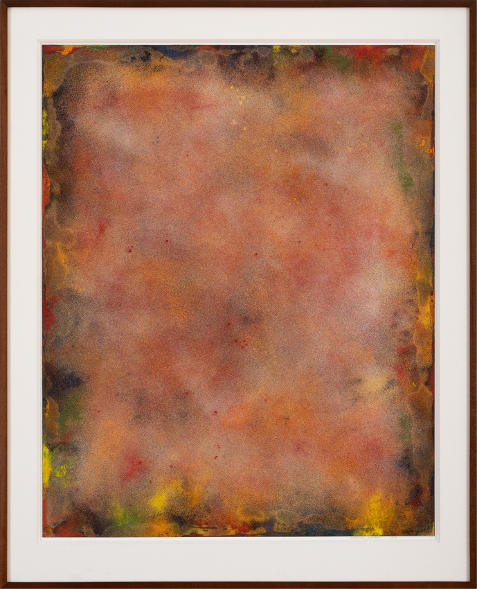 Natvar Bhavsar, UNTITLED XIX, 1973, Dry pigments with oil and acrylic mediums on paper, 48 x 39 in