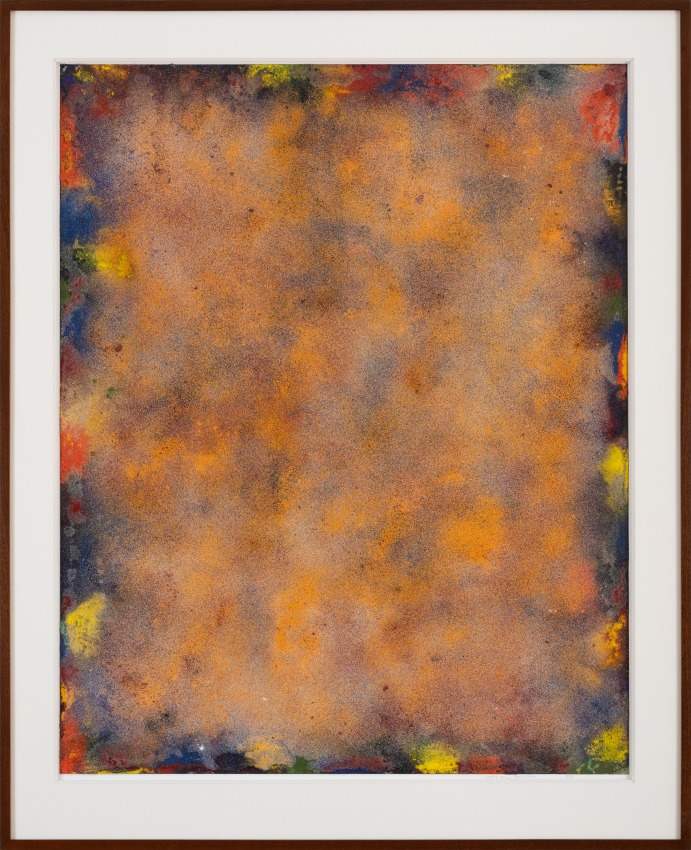 Natvar Bhavsar, UNTITLED XXI, 1973, Dry pigments with oil and acrylic mediums on paper, 48 x 39 in