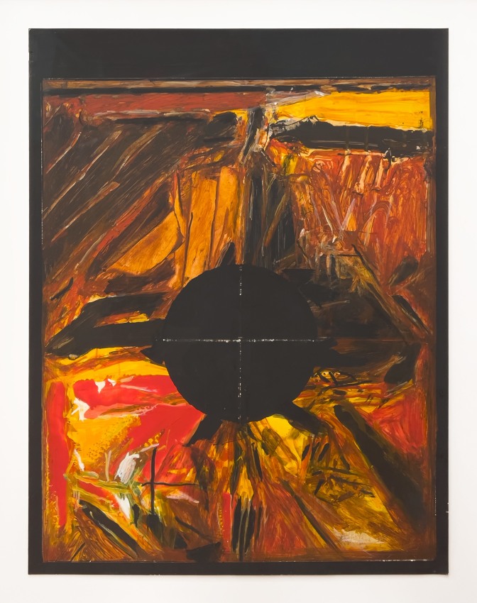 Abstract bindu painting in warm tones