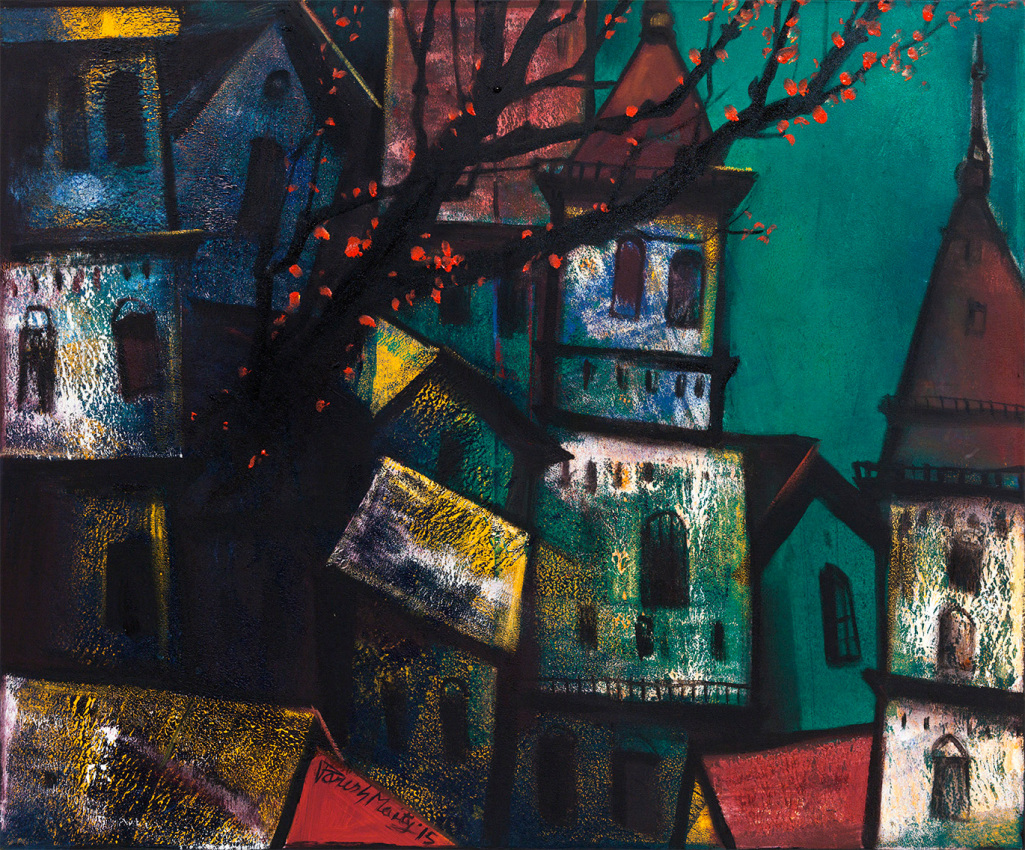 Paresh Maity, Dancing in Red, 2016, Oil on canvas, 40 x 48 in