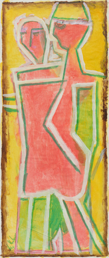 K. S. Kulkarni,&nbsp;Untitled, 1973, Acrylic on canvas, 44 x 19 in