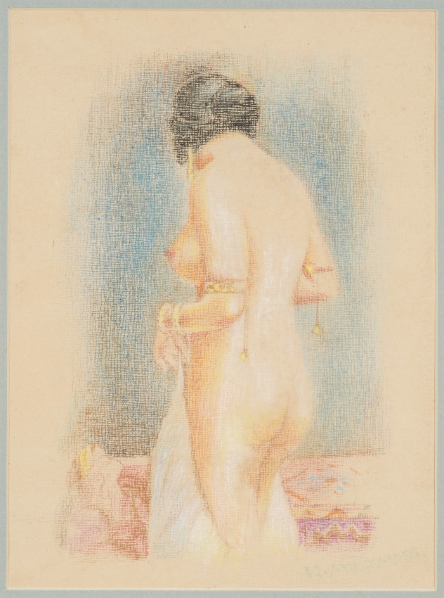 Hemen Mazumdar, Dilli ka Laddu, Crayon on paper, 8.19 x 6.07 in