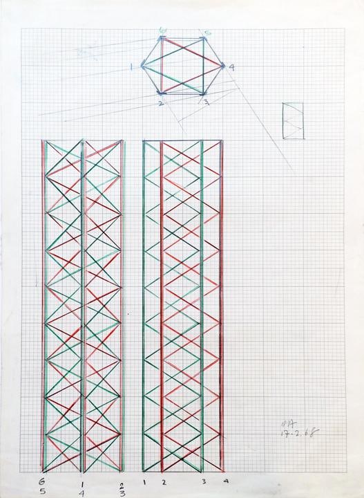 Rasheed Araeen Original Drawing for Sculpture (6)