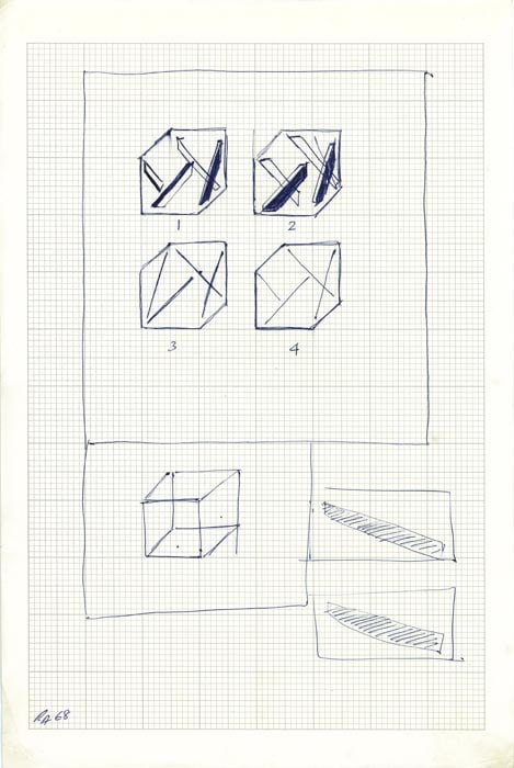 Rasheed Araeen Original Drawings for Sculpture (13-16)