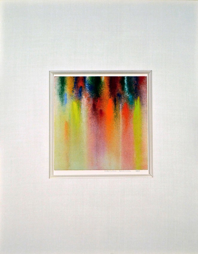 Natvar Bhavsar,&nbsp;AA-KASH IX,&nbsp;1987,&nbsp;Pastel on paper,&nbsp;21 x 17 in