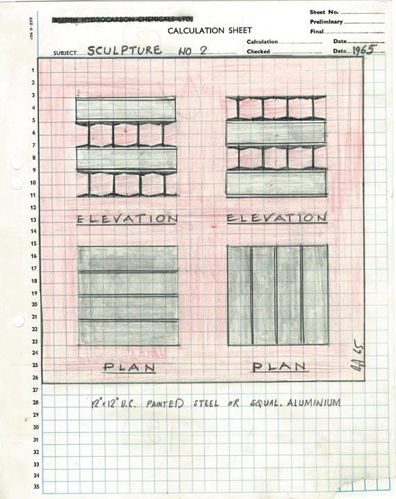 Rasheed Araeen Original Drawings for Sculpture (9-12)