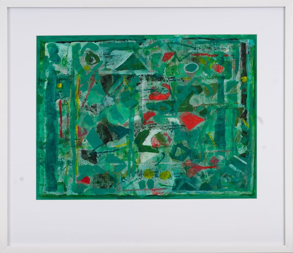 abstract painting in green